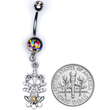Load image into Gallery viewer, Vitrail Clear Gem Abstract Charm Dangle Belly Ring
