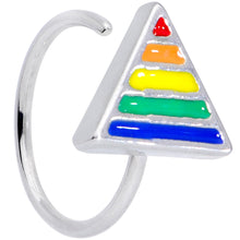 Load image into Gallery viewer, 20G 5/16 Rainbow Pride Triangle Nose Hoop
