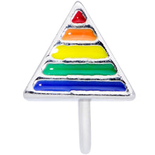Load image into Gallery viewer, 20G 5/16 Rainbow Pride Triangle Nose Hoop
