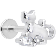 Load image into Gallery viewer, 16G 5/16 Clear CZ Gem Elegant Cat Labret Monroe Tragus

