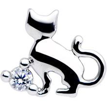 Load image into Gallery viewer, 16G 5/16 Clear CZ Gem Elegant Cat Labret Monroe Tragus
