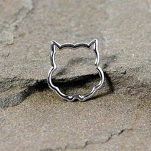 Load image into Gallery viewer, 16G 3/8 Steel Barn Owl Halloween Cartilage Closure Ring
