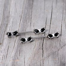Load image into Gallery viewer, 14G 9/16 Clear Gem 50s Retro Sunglasses Barbell Nipple Ring Set
