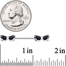 Load image into Gallery viewer, 14G 9/16 Clear Gem 50s Retro Sunglasses Barbell Nipple Ring Set
