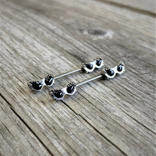 Load image into Gallery viewer, 14G 9/16 Clear Gem 50s Retro Sunglasses Barbell Nipple Ring Set
