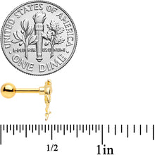 Load image into Gallery viewer, 16G 1/4 Gold Tone Wheat Mouse Cartilage Tragus Earring
