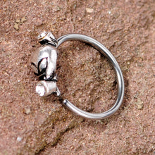 Load image into Gallery viewer, 20G 5/16 Clear Gem Outer Space Alien Nose Hoop
