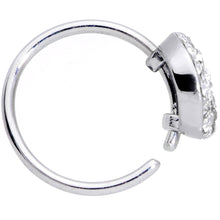 Load image into Gallery viewer, 20G 5/16 Clear Gem Retro Peace Sign Nose Hoop
