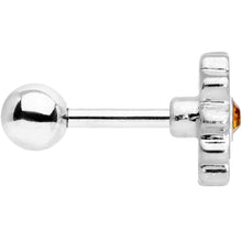 Load image into Gallery viewer, 16G 1/4 Yellow Gem White Daisy Flower Hippie Cartilage Tragus
