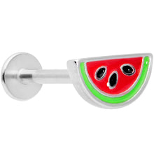 Load image into Gallery viewer, 16G 5/16 Green Red Juicy Watermelon Labret Monroe Tragus
