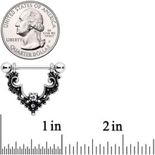 Load image into Gallery viewer, 14G 9/16 Clear Gem Baroque Bat Nipple Shield Set
