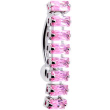 Load image into Gallery viewer, Pink CZ Gem Band of Beauty Top Mount Belly Ring
