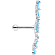 Load image into Gallery viewer, 16G 1/4 Aqua CZ Gem Tri Flower Cartilage
