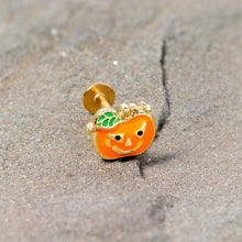 Load image into Gallery viewer, 16G 5/16 Gold Tone Pumpkin Halloween Labret Monore Tragus
