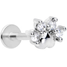 Load image into Gallery viewer, 16G 5/16 Clear CZ Gem Paw Print Cat Labret Monroe Tragus
