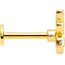 Load image into Gallery viewer, 16G 5/16 Gold Tone Black White Bee Labret Monroe Tragus
