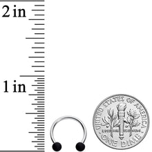 Load image into Gallery viewer, 16G 3/8 Black Teal Matte Horseshoe Circular Barbell Set of 4

