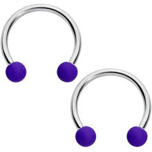 Load image into Gallery viewer, 16G 3/8 Peach Purple Matte Horseshoe Circular Barbell Set of 4
