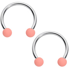 Load image into Gallery viewer, 16G 3/8 Peach Purple Matte Horseshoe Circular Barbell Set of 4
