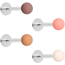 Load image into Gallery viewer, 16G 5/16 Peach Brown White Matte Labret Monroe Tragus Set of 4
