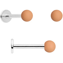 Load image into Gallery viewer, 16G 5/16 Peach Brown White Matte Labret Monroe Tragus Set of 4
