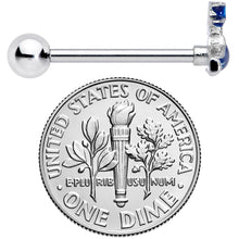 Load image into Gallery viewer, Blue Spooky Halloween Witch Barbell Tongue Ring
