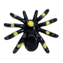 Load image into Gallery viewer, Black Yellow Spooky Spider Halloween Barbell Tongue Ring
