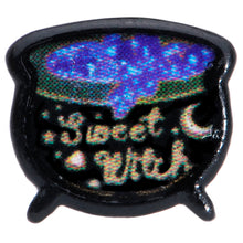 Load image into Gallery viewer, Black Purple Sweet Witch Cauldron Halloween Barbell Tongue Ring
