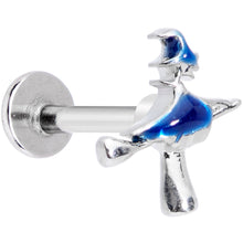 Load image into Gallery viewer, 16G 5/16 Blue Spooky Halloween Witch Labret Monroe Tragus
