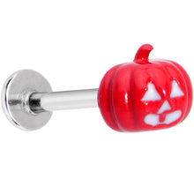 Load image into Gallery viewer, 16G 5/16 Orange Pumpkin Halloween Labret Monroe Tragus
