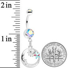 Load image into Gallery viewer, Aurora Gem Sun Moon Star Dangle Belly Ring
