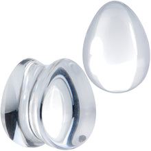 Load image into Gallery viewer, Solid Clear Glass Teardrop Plug Set
