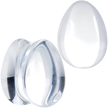 Load image into Gallery viewer, Solid Clear Glass Teardrop Plug Set
