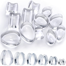 Load image into Gallery viewer, Solid Clear Glass Teardrop Plug Set
