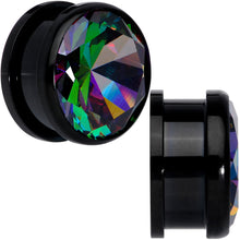 Load image into Gallery viewer, Vitrail CZ Gem Black Screw Fit Plug Set
