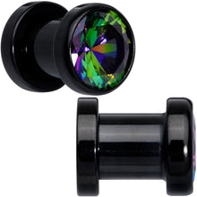 Load image into Gallery viewer, Vitrail CZ Gem Black Screw Fit Plug Set
