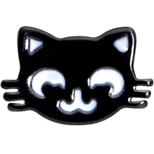 Load image into Gallery viewer, 16G 1/4 Black Cat Mouse Halloween Cartilage Tragus Earring
