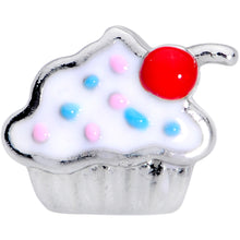 Load image into Gallery viewer, 16G 1/4 Red White Sprinkle Cherry Cupcake Cartilage Tragus
