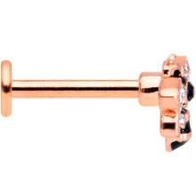 Load image into Gallery viewer, 16G 5/16 Clear Black Gem Rose Gold Tone Bee Labret Monroe Tragus
