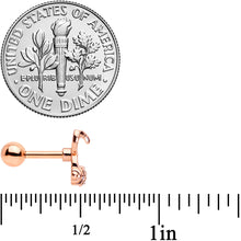 Load image into Gallery viewer, 16G 1/4 Clear Gem Rose Gold Tone Bunny Headphone Cartilage Tragus
