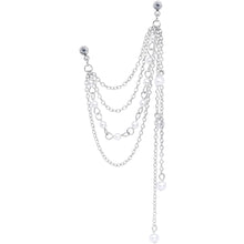 Load image into Gallery viewer, 16G 1/4 Clear Gem Multiple Dangle Cartilage Chain Earring
