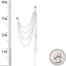Load image into Gallery viewer, 16G 1/4 Clear Gem Multiple Dangle Cartilage Chain Earring
