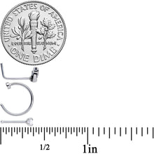 Load image into Gallery viewer, 20G Clear CZ Gem Sun Moon Assorted L Shaped Nose Ring Set of 6
