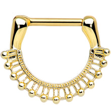Load image into Gallery viewer, 16G 5/16 Gold Tone Textured Frill Septum Clicker
