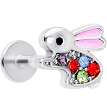 Load image into Gallery viewer, 16G 5/16 Clear Red Green Gem Rabbit Labret Monroe Tragus
