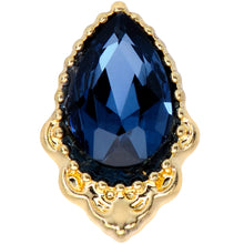 Load image into Gallery viewer, 16G 1/4 Blue Gem Gold Tone Noble Drop Cartilage Tragus Earring
