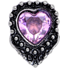 Load image into Gallery viewer, 16G 1/4 Pink Gem Regal Valentines Heart Cartilage Tragus Earring
