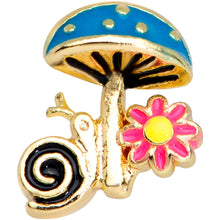 Load image into Gallery viewer, 16G 1/4 Gold Tone Snail Flower Magic Mushroom Cartilage Tragus

