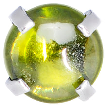 Load image into Gallery viewer, Light Green CZ Gem Smooth Hemisphere Barbell Tongue Ring
