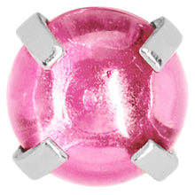Load image into Gallery viewer, Pink CZ Gem Smooth Hemisphere Barbell Tongue Ring
